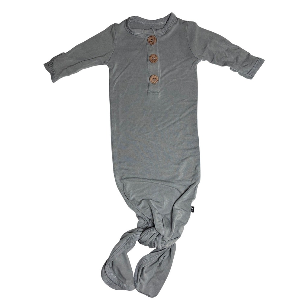 Kyte Baby Bamboo Knotted Gown Newborn Long‎ Sleeve Henley Sleepwear Minimalist